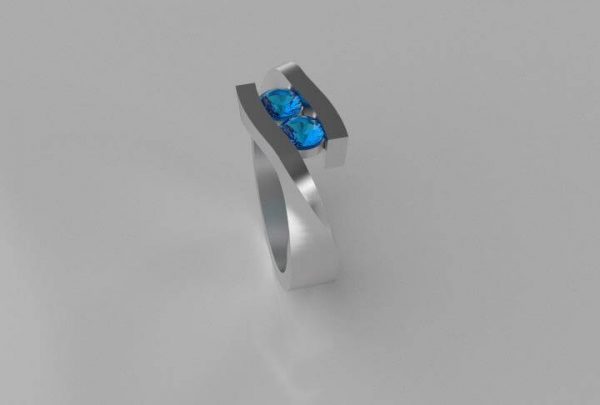 Nieuw 8 - Ring in zilver met blauwe zirkonia